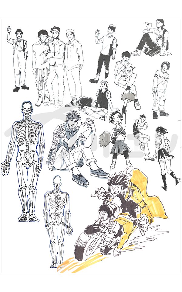 スミ マミ イラスト描ける提案型デザイナー 制作物紹介 学生時代に書き溜めていたクロッキー ポーズ集や漫画のシーンなどを30秒くらいで模写 4年間で40冊以上描きました 継続する自信や写経のように心落ち着く効果がありました笑 クロッキー