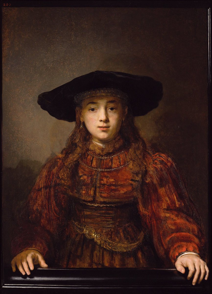 DailyArtApp's tweet photo. ❤️ Girl in the Picture frame is among the best portrait pieces ever painted by Rembrandt van Rijn. (...) It is the finest example of an illusion in the artist’s output. - A. Jakubowska 🏛 @Zamek_Krolewski 
The Girl in a Picture Fram, Rembrandt van Rijn 📕 https://t.co/ADxB61Y8Jm https://t.co/T5ITRqQoQ7