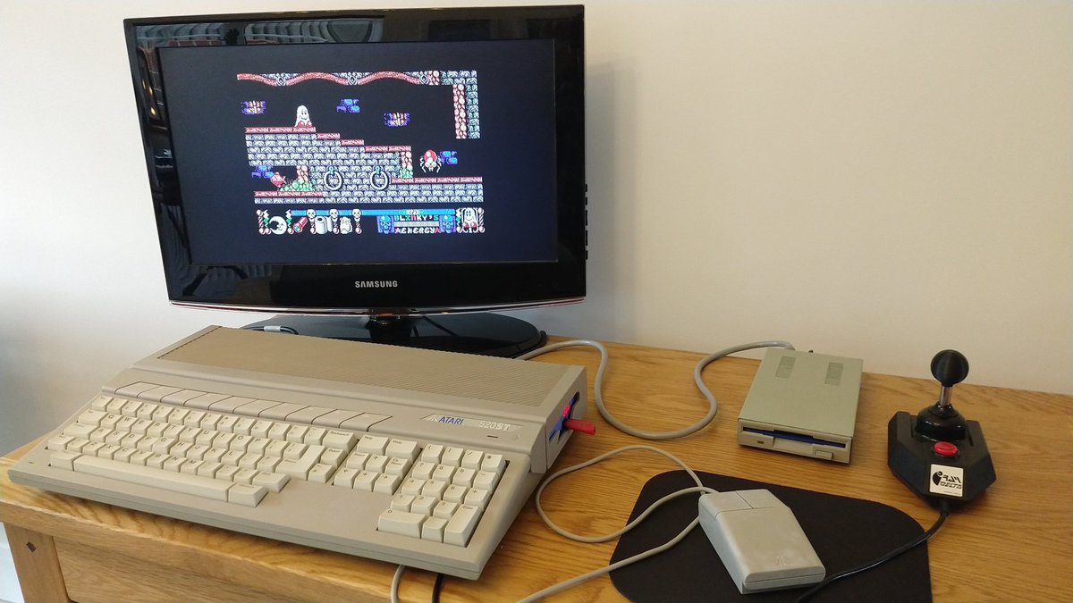 Pledg's tweet photo. @MarkFGrogan Yes it looks nice, good to be sympathetic with cleaning! My #Atari520STFM had a sticker on it so I had to retrobrite it. I used @NoelsRetroLab method brushing peroxide every 30 mins, no clingfilm no direct sunlight. Did a really nice job and has stayed unlike my Amiga! https://t.co/MeCHgrbaHB