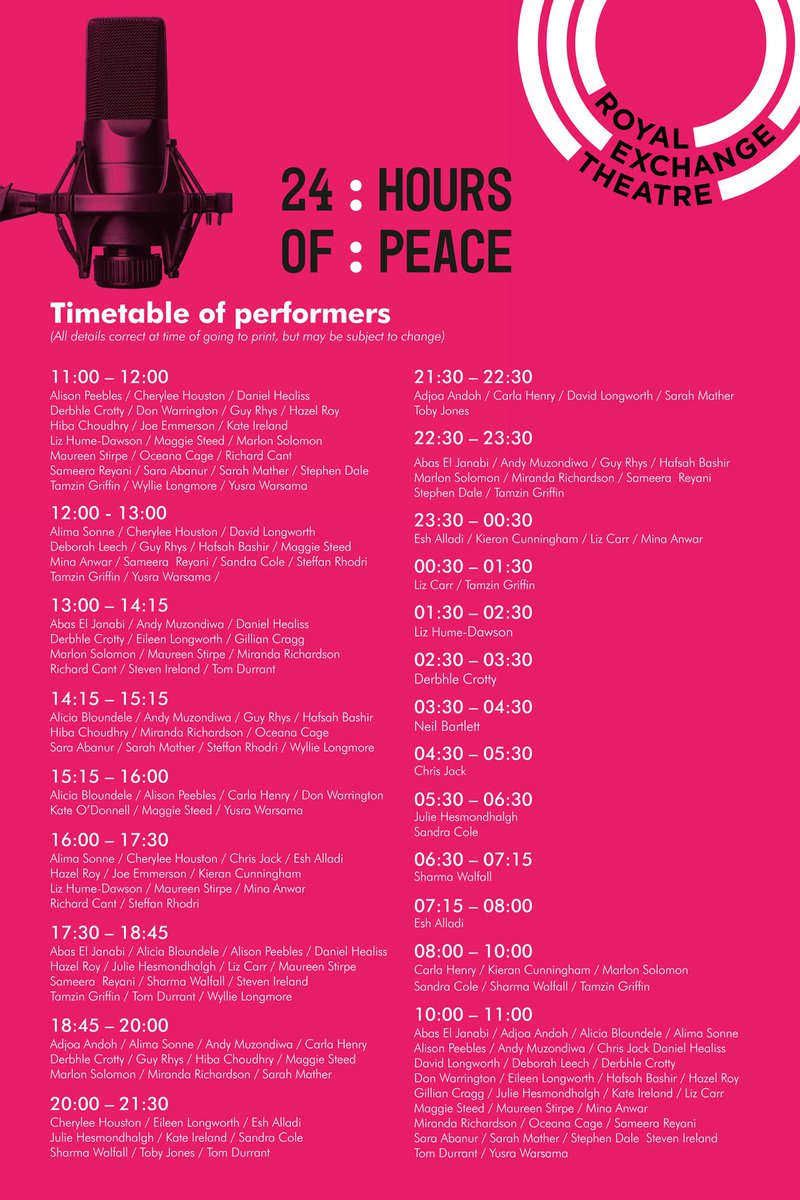 Join #24HoursOfPeace on <a href="/ResonanceFM/">Resonance FM</a> from 11am today 🕊

Listen here ➡️ resonancefm.com