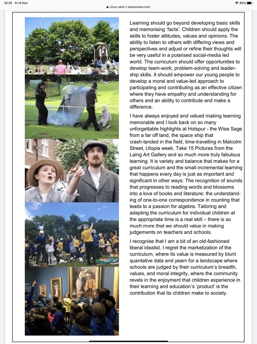 HotspurPrimary's tweet photo. The first bulletin theme from our headteacher as he prepares to leave headship after 30 years of teaching. The impact of the English testing regime on the curriculum. https://t.co/KdFsESeymO