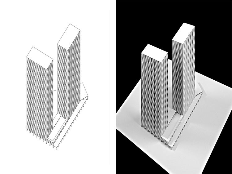 RevistaVolum's tweet photo. #DissabtesUnbuilt
Torres a Dubai. Emilio Tuñón. 2013

Proposta guanyadora del concurs per a dues torres d'apartaments, amb clares referències miesianes, on l'expressió de l'estructura defineix el projecte. https://t.co/E056UgTvZM