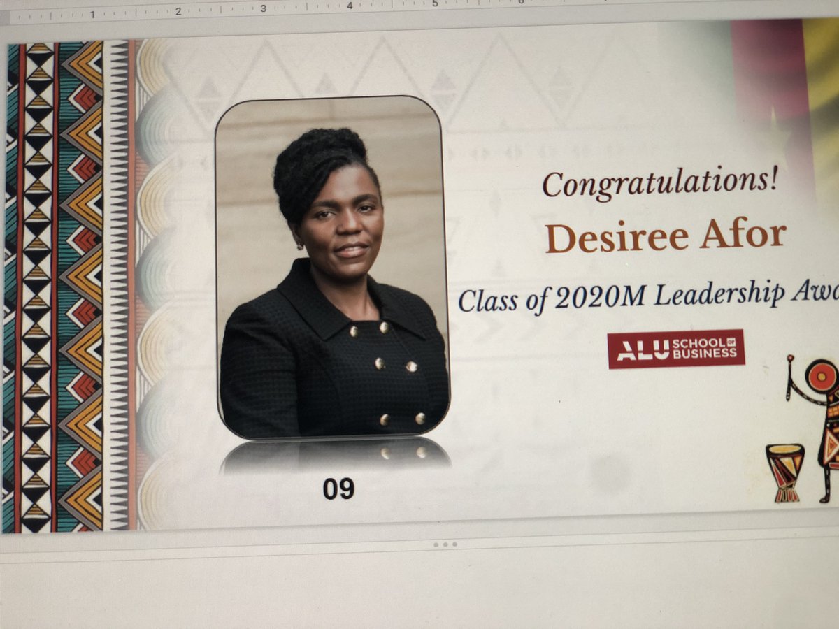 ZukiKSA's tweet photo. Congratulations to the recipients of the Leadership Award in @alubusiness #ALUSBGrad Diana Kizza and Desiree Afor! #V3Leadership #africanleadership https://t.co/xkPcOIWQoM