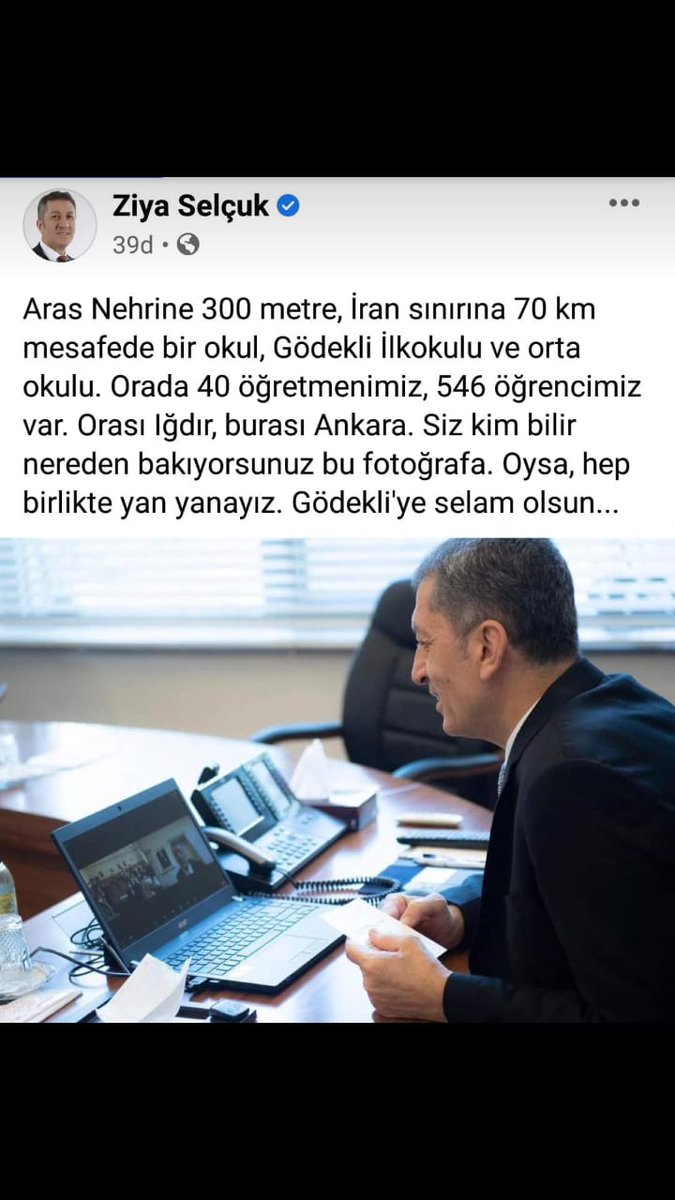 NGOKSU04's tweet photo. Sayın Bakanımız ilçemize dört ülke bir ilçeye,bir köye Gödekli ilk ve ortaokulumuza ''sınırda görev yapmak onurdur,şereftir, namustur'' gururuyla 7 yıldır görev yaptığım ilçeye misafir oldular. Teşekkürler Sayın bakanım! Başımız sizinle Ağrıdağı kadar diktir... @ziyaselcuk https://t.co/ZiMFqDy3hR