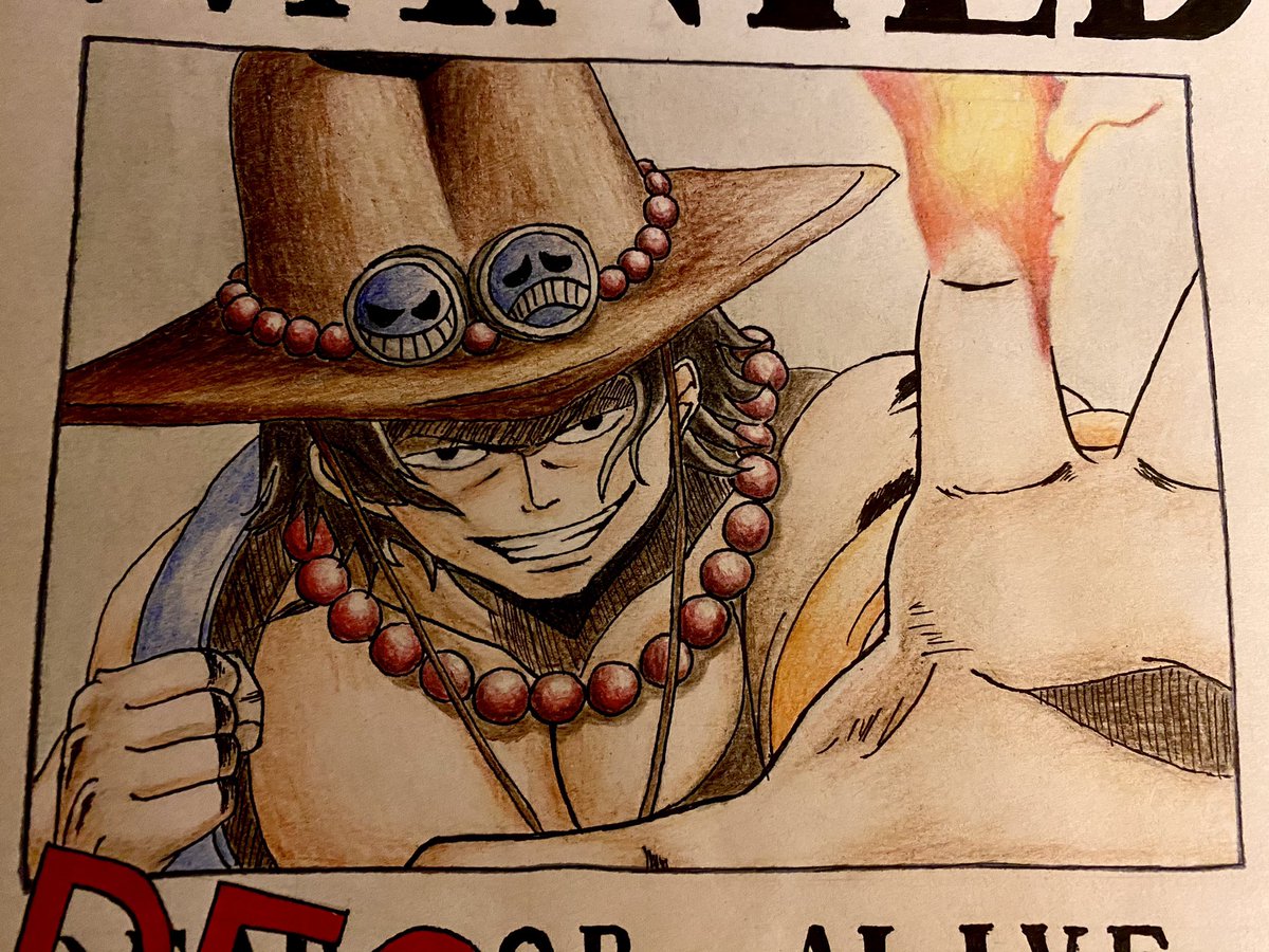 舞茸 ポートガス D エース エースの手配書描けました ポートガス D エース エース 手配書 Onepiece ワンピース 左下の文字書き忘れてたので再投稿 T Co Gjach7l2kx Twitter