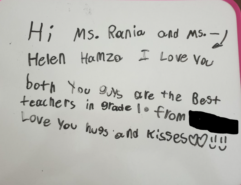 armstrong_hamza's tweet photo. Just received this message from a student via the parent.  This was a MUCH NEEDED message during this time and a wonderful reminder of how much we mean to our students, even when we only see them online.  #firstgradeisthebest #makingconnectionsviavirtuallearning https://t.co/i6Vvh2XvRj