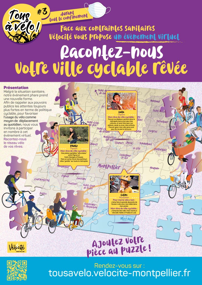 VelociteMtp's tweet photo. Comme Coline, Frantz ou Laila, venez contribuer à #TousàVélo ! 
On compte sur vous, chaque personne, chaque cycliste, chaque membre de votre famille compte, pour faire exploser le compteur poke @TotemAlbert1er  😉 💪🤩 🎉 !
🚲🚲🚲
📝 https://t.co/gApcrVDpOj https://t.co/tItkgjZw7p
