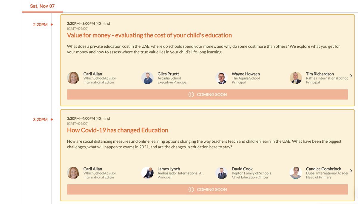 Our next panel session is about to begin - "Value for money - evaluating the cost of your child's education..." It's followed at 3:20 pm with a discussion of how Covid is changing education... More: whichschoolshow.eventxtra.com/webinar