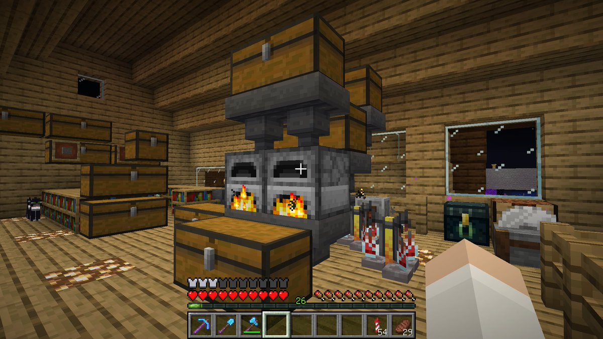 Uzivatel ぶちじぃ Na Twitteru 滑らかな石のストックが少なくなったので 石を焼いています マイクラ マインクラフト Minecraft