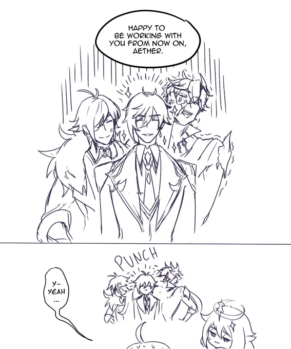 Ah yes....my fictional Genshin Impact love triangle. 