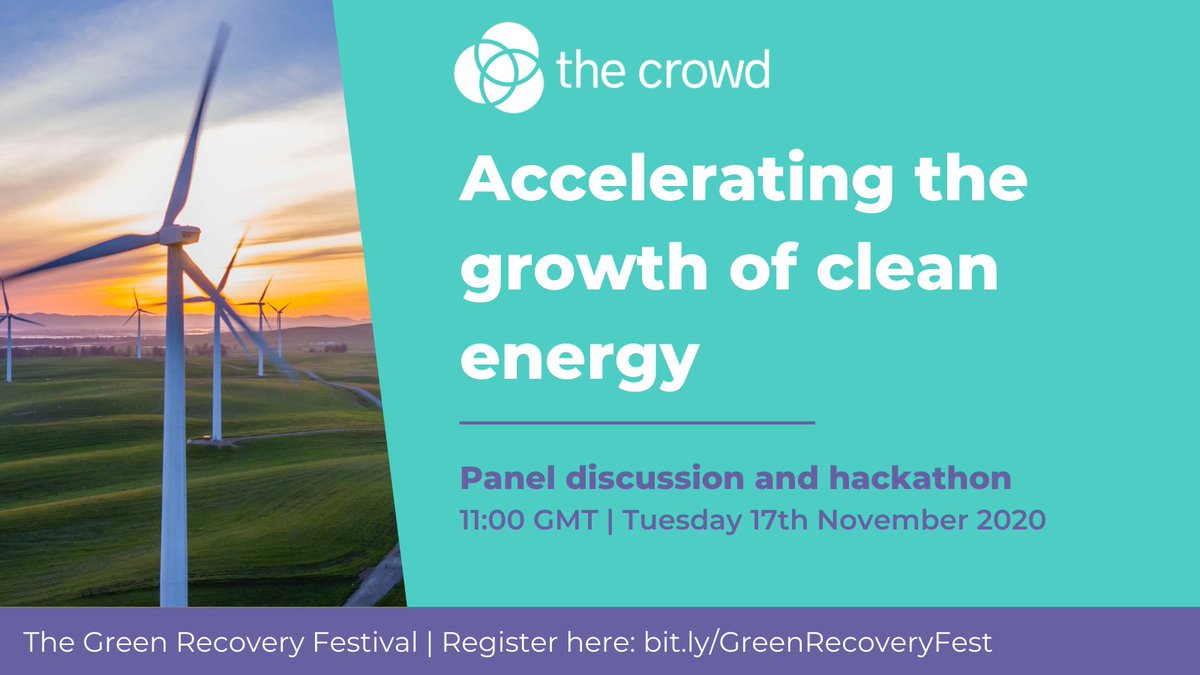 thecrowd's tweet photo. How can we ensure #renewable #energy is embedded in plans for building back a greener economy and a healthier society?

Hear from our panel @AmcQormick @mollywebb @dcelal on Tuesday 17th Nov #GreenRecoveryFestival #thecrowd : https://t.co/4qUK7oihj6 https://t.co/AYPiQLExco