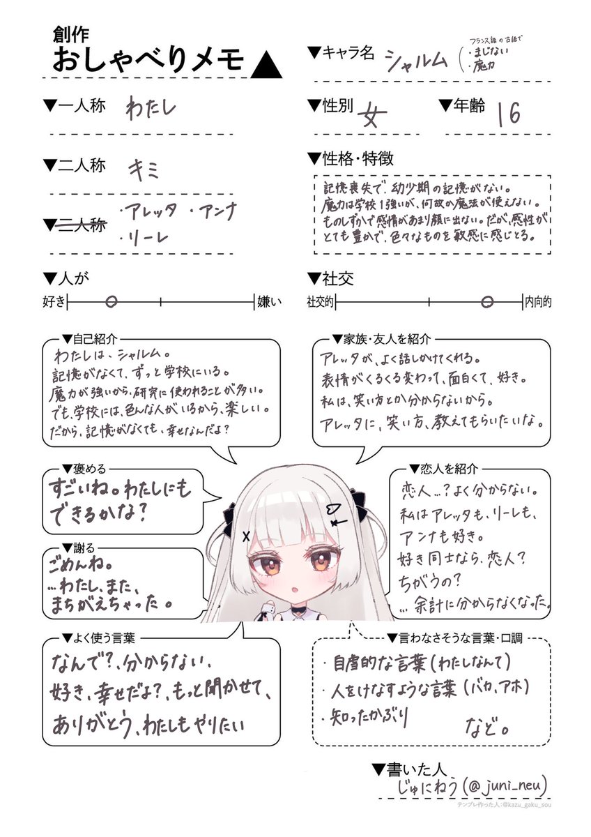 #おしゃべりメモ
アンナちゃんだけ褒められた反応させちゃったけど見てください? 