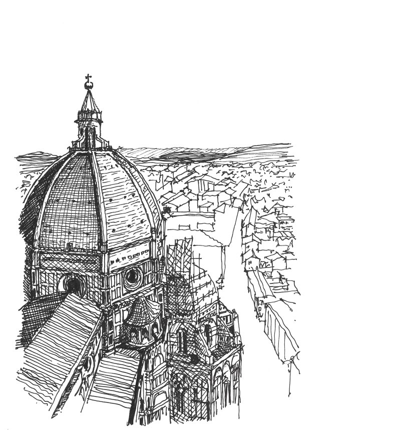 slcscribbles's tweet photo. This was my sketch of #duomo from my trip last year, A6 original size, using #mujipen. Proved to be a great study for my latest piece, (see last week’s posts) almost exactly from the same vantage point! Which do you prefer? #slcscribbles #architecturedrawing #freehanddrawing https://t.co/wV1btCEnws