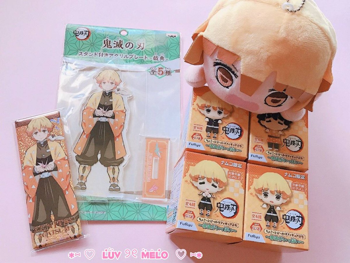 Kanaめろ 少しずつ復活 ﾟ Twitterren 鬼滅の刃 弐ノ章 戯典 Namco ナムコ 我妻善逸 四角缶バッジ スタンド付きアクリルプレート 戯典 エクストラ寝そべりぬいぐるみvol 2 ちょこっとひっかけフィギュアぷち 善逸がいっぱい 鬼滅の刃 我妻善