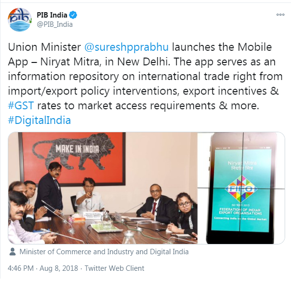 khemka_monika's tweet photo. @ManishKhatri_Ji @pentonicdj @PiyushGoyal @12 @6 @ManishKhatri_Ji @pentonicdj @PiyushGoyal @PiyushGoyalOffc @CimGOI @dgftindia @GST_Council @cbic_india @_DigitalIndia @PIB_India 
In Indian Trade Portal &amp; in Niryat Mitra app launched by Ministry of Commerce, GoI, IGST rate for refills of ball pen is given as 12%. https://t.co/ESm92o01P9