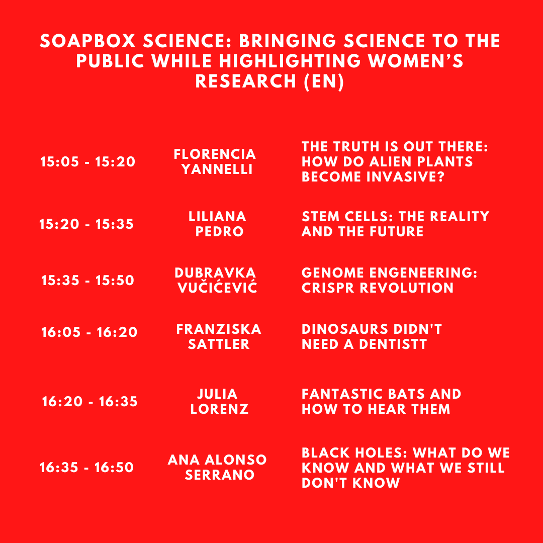 berlin_soapbox's tweet photo. Today is the big day, guys!

We're very excited to welcome you all at our special @berlin_soapbox event for @BerlinSciWeek today 🥳

We have sessions in German and English for you

⏰ 3-5pm

Links to join below 👇👇👇

#womeninSTEM #wisskomm #scicomm #WomenInScience #BSW #ssb2020 https://t.co/KIYWdH2nGA