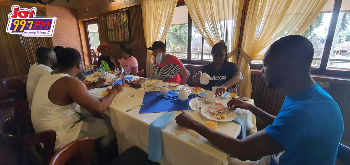 Joy997FM's tweet photo. Day 2 of the Western Xcape: 

Breakfast was ready 
around 7:30 am. We will be at Nzulezu later in the day. Stay with us! #JoyGoesLocal https://t.co/oFqfMHxUsZ