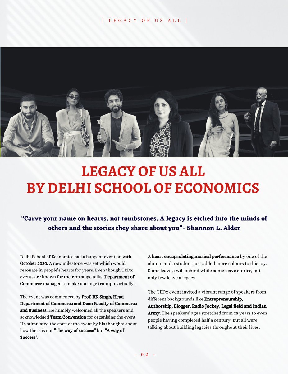 TeamConvention's tweet photo. We present the newsletter of The inaugural edition of TEDxDepartmentOfCommerce, the independently organized TED event of Department of Commerce, Delhi School of Economics was successfully conducted in virtual mode on 24th October 2020.
For more info follow
https://t.co/OpM6811nzK https://t.co/ZeNUAirkqP