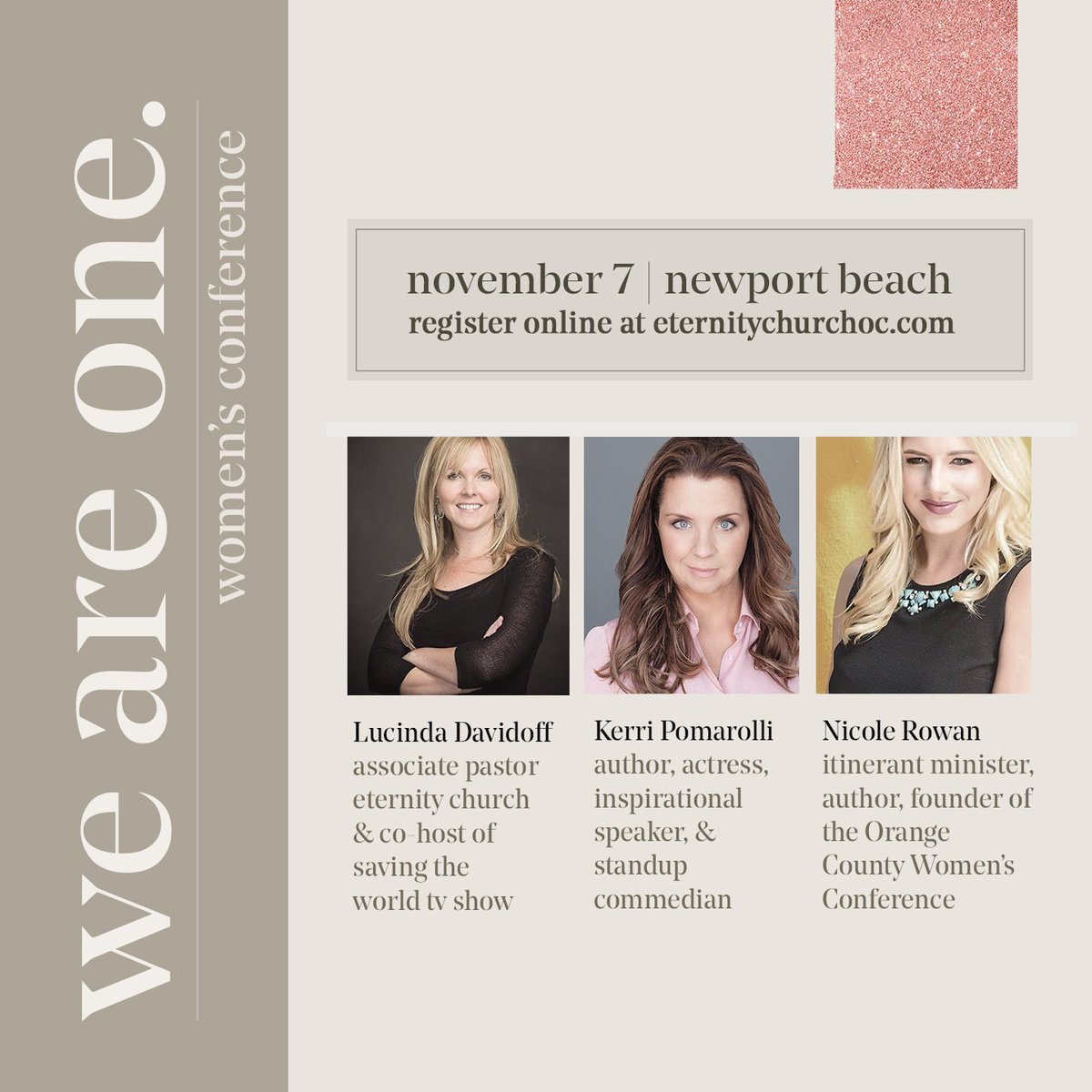 eternityoc's tweet photo. “Very proud of my wife @LucindaDavidoff for organizing such a great @eternityoc women’s conference. Trusting all the ladies will be greatly impacted” @JarrodDavidoff https://t.co/c33eNXm0ex