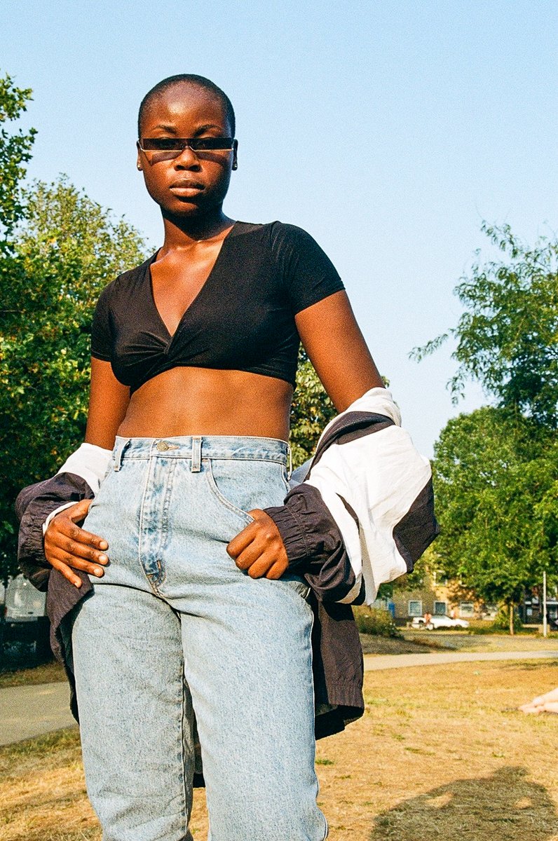jldnstore's tweet photo. PHOTO BOMB 💣✨Pictures from our collaboration w/@allgarmswavey (on IG and Depop)All shades worn are available to purchase on our website &amp; Depop. All trousers/tracksuits and jackets worn are available on @allgarmswavey Depop
📸: @Dolapowyd 
 #BlackPoundDay #supportblackbusiness https://t.co/y4shjPhemK