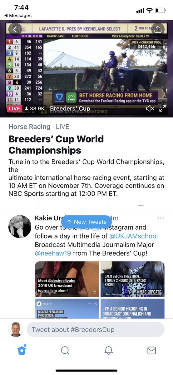 FanDuelTVKevin's tweet photo. Love seeing racing live on โฆ@Twitterโฉ Cc; โฆ@BreedersCupโฉ โฆ@TVGโฉ โฆ@FanDuelโฉ โฆ@keenelandโฉ #WatchandWager #horseracing https://t.co/Z1rJ6oq6YW