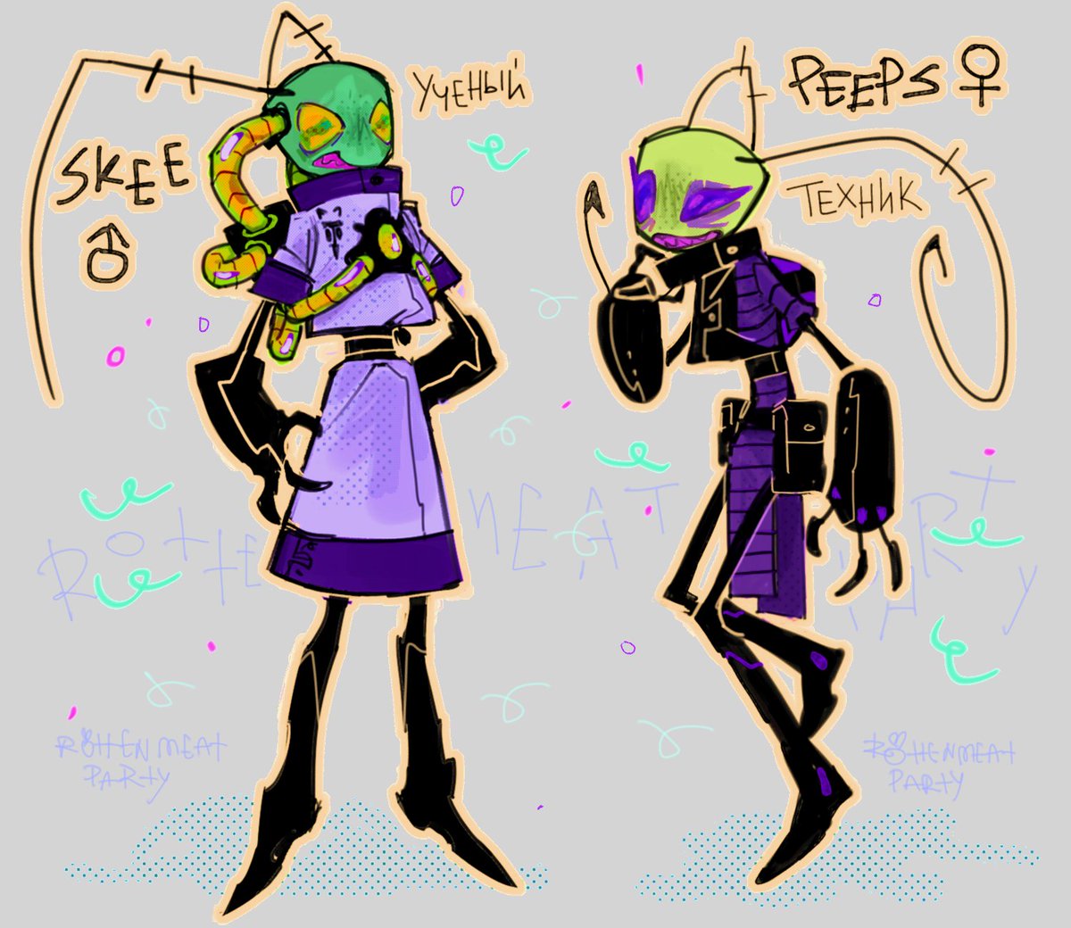 rottenmeatparty's tweet photo. They sold lmao. 
#iz #irkenoc #adoptables #InvaderZim https://t.co/HNQ8QMnjOl