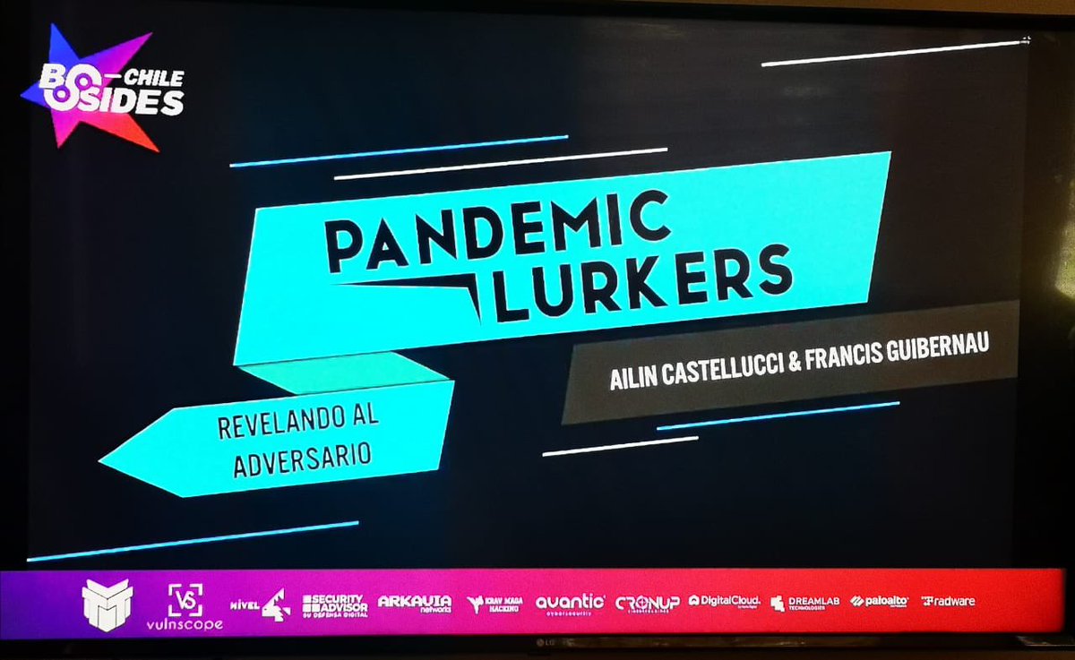 ailucastellucci's tweet photo. Recién termina nuestra charla con @OutrageousLynx en @BSidesCL 🙌🏻
Muchas gracias por la oportunidad, fue un placer🖤 https://t.co/sy3dw9zgkh