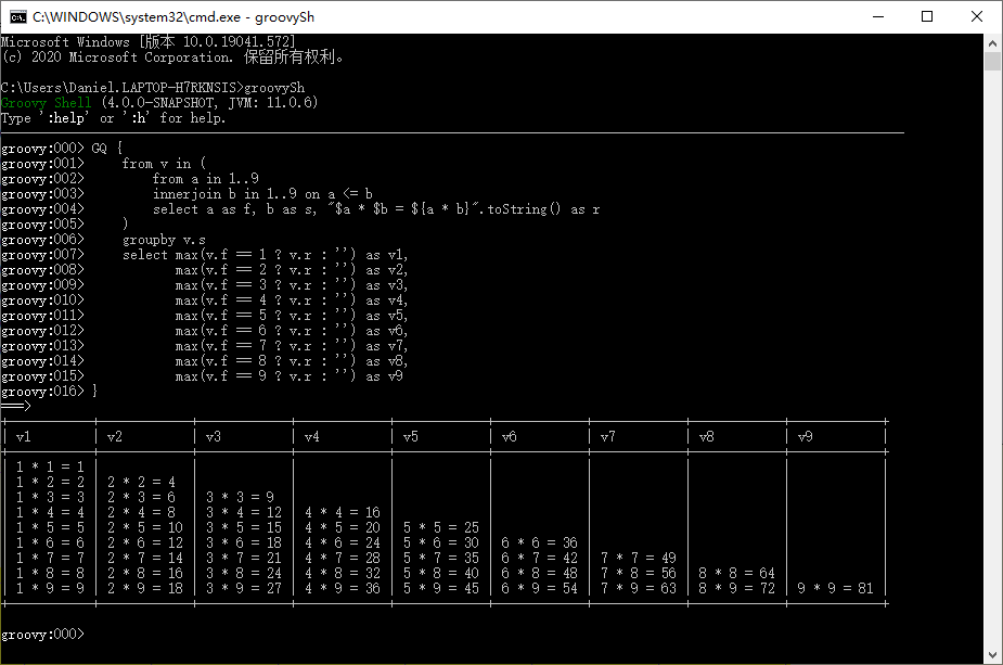 daniel_sun's tweet photo. #GINQ shown in the #groovySh of #groovylang 4.0.0 https://t.co/BFshfZ2WzN