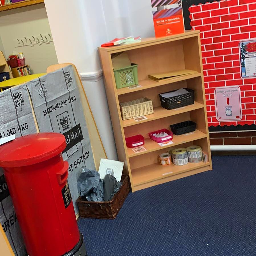 Our perfect little Post Office Role Play area is all ready for the lead up to Christmas ❤️ #eyfs #roleplay #edutwitter #nqt