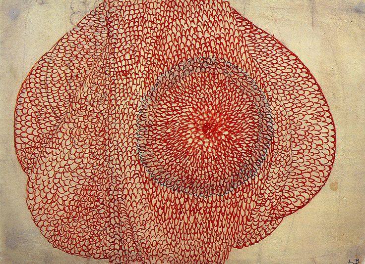 Louise Bourgeois, Eccentric Growth, ca. 1963-67, red ink on paper