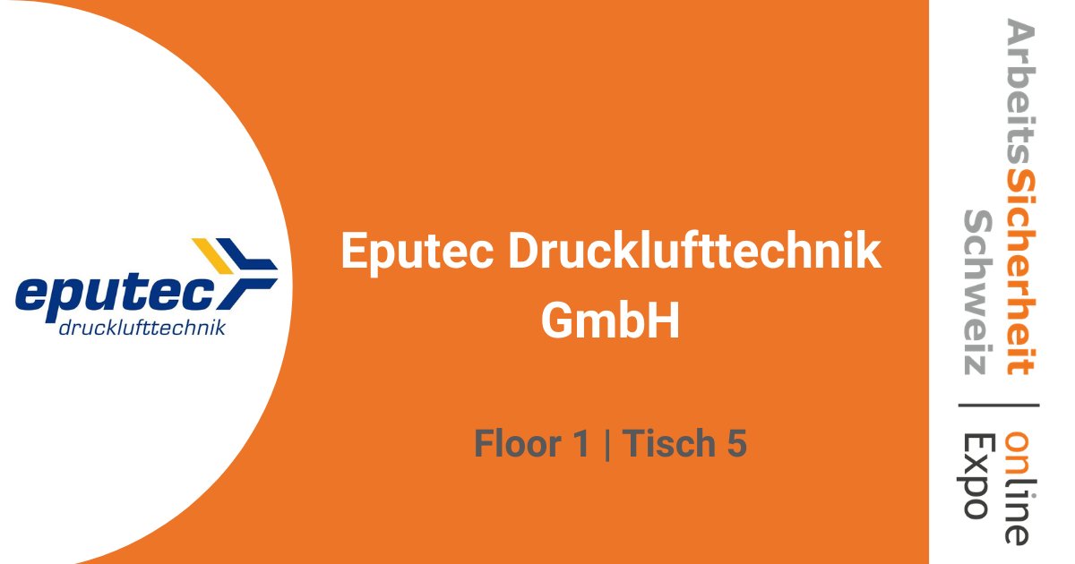 +++ Aussteller: EPUTEC +++

Auf der Online Expo finden Sie den Aussteller: Floor 1 I Tisch 5

Sichern Sich sich jetzt Ihr Ticket: ow.ly/xpuq50CdoLj

Die Teilnahme ist kostenlos!

#ArbeitsSicherheitSchweiz #Arbeitsschutz #Arbeitssicherheit #BGM #PSA #HSE