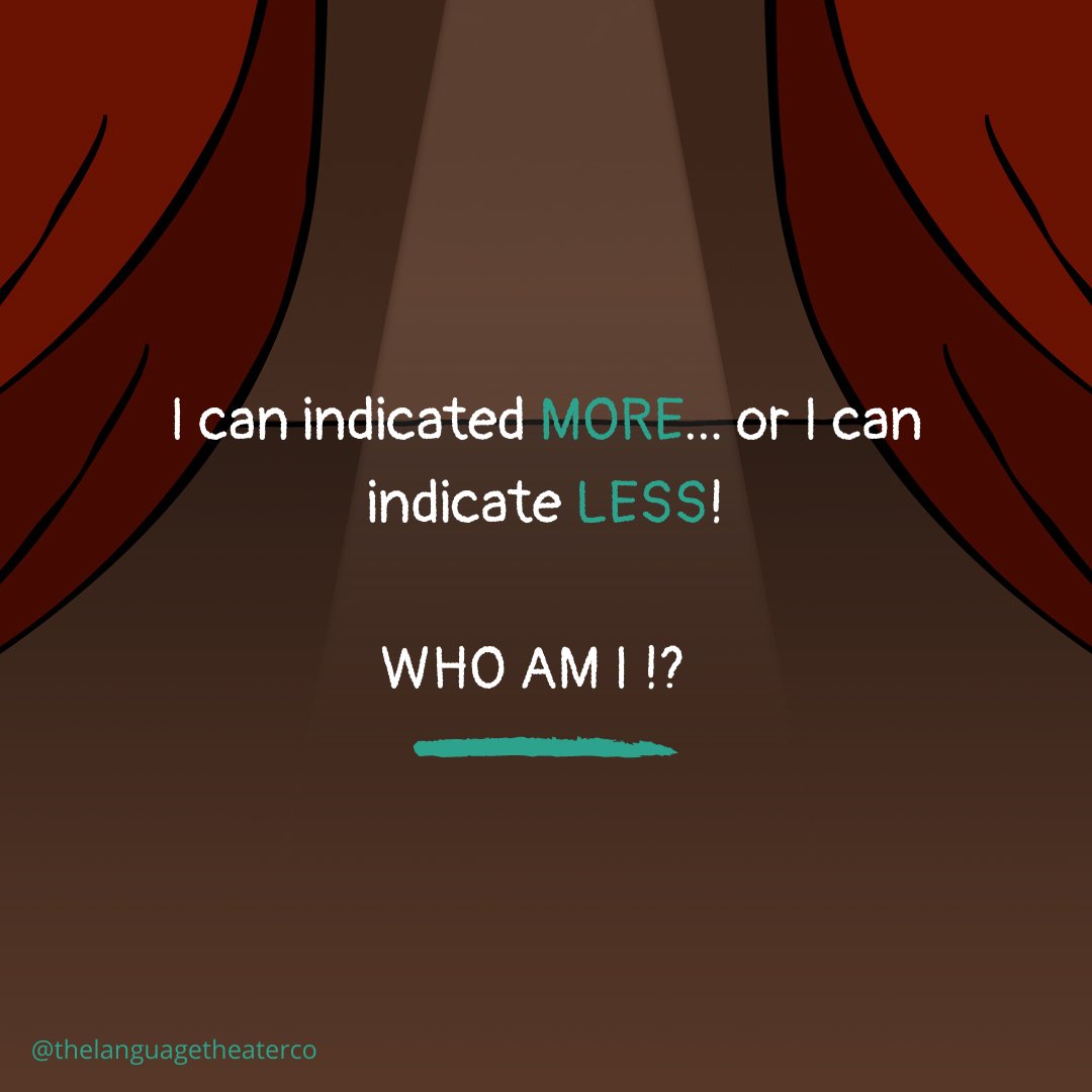 TLTheater's tweet image. Hello friends, here's your simple little quiz for today:

"I can indicate MORE...or I can indicate LESS! Who am I?"

Try and guess what the answer is in the comments below👇

#LearnGrammar #Educator #HomeSchool #BrainTraining