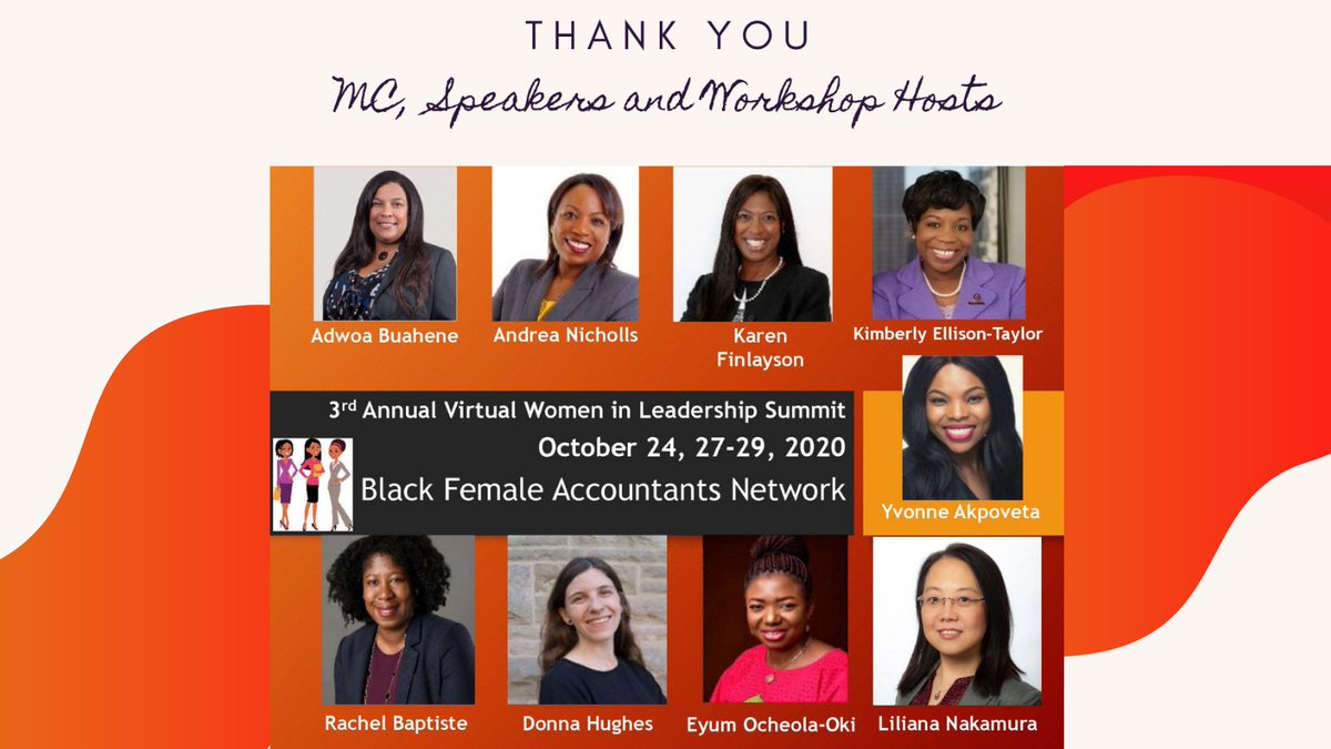 bfannetwork's tweet photo. We would like to extend our sincere appreciation to our MC, Speakers and the Professional Development Workshop Hosts for the tremendous job you did during our Virtual Women in Leadership Summit and Professional Development Workshops. #WILS2020 #LEADERSHIP #BFANNETWORK #Diversity https://t.co/cjrKiUOrbN