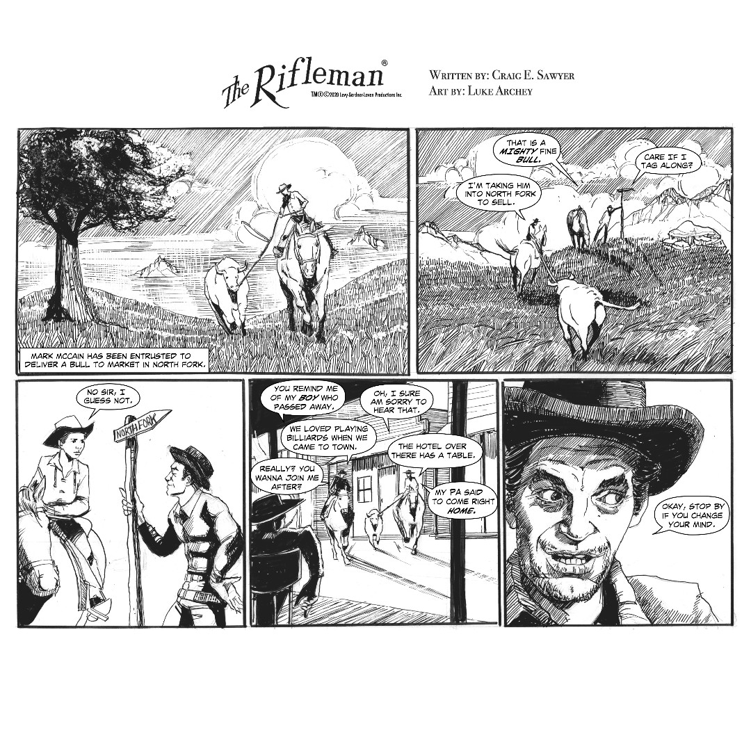 TheRiflemanTV's tweet photo. The holiday season is here. We are excited to share a NEW "The Rifleman Adventures"! Tag a friend below to share this comic! #SaturdayComics #TheRifleman https://t.co/YJpLBQswII