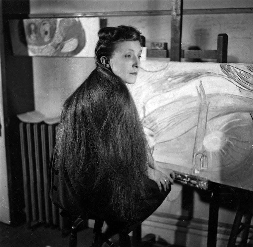 Louise Bourgeois in her studio at East 18th Street in New York, circa 1946