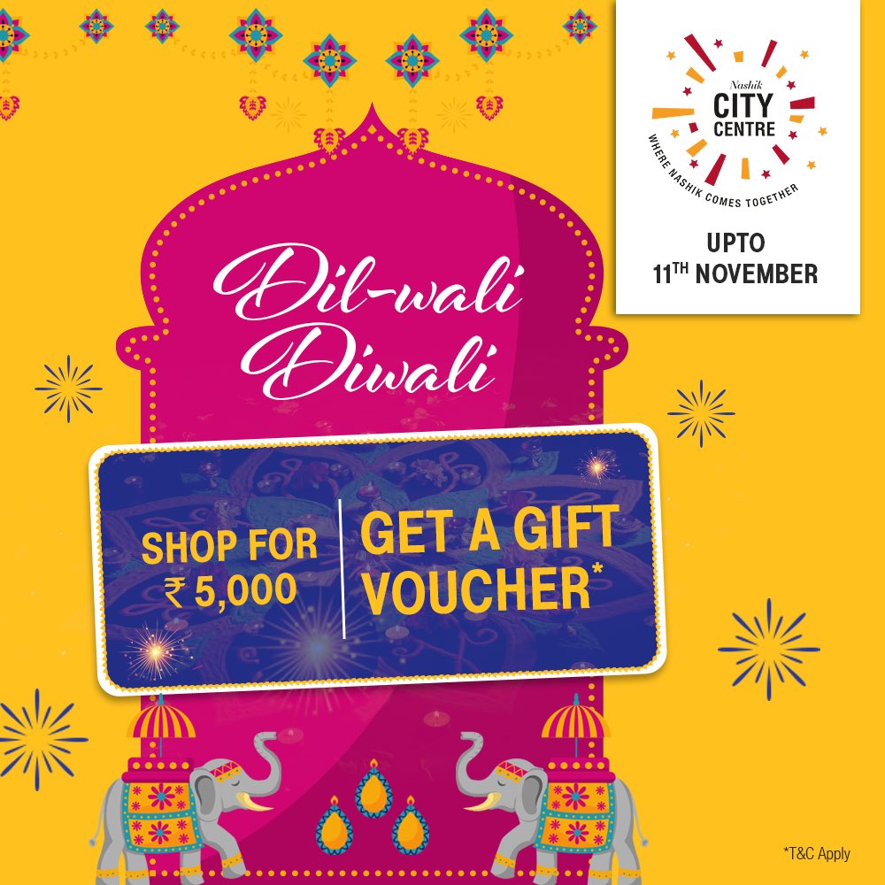 nasikcitycentre's tweet photo. Shop to your heart's content . Win a gift voucher and food court coupons on purchase of INR 5000 and above. *T&amp;C Apply!

#FeelSafeShopSafe #CityCentreMallNashikApp #safeshopping #ccmnashik #mallsinindia #unlock #safetymeasures #mallreopen #mallsafety #Diwali2020 #DilwaliDiwali https://t.co/NsXwfHBn9G
