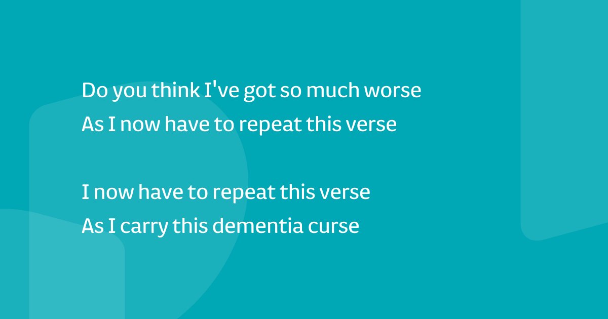 Thank you to Clive Asher for sharing his poem with us, inspired by those living with #dementia and those that care for them. Before March, Clive had not written a poem before. Now he has written over 200, and even had some of them read on his local radio station. #DementiaPoem