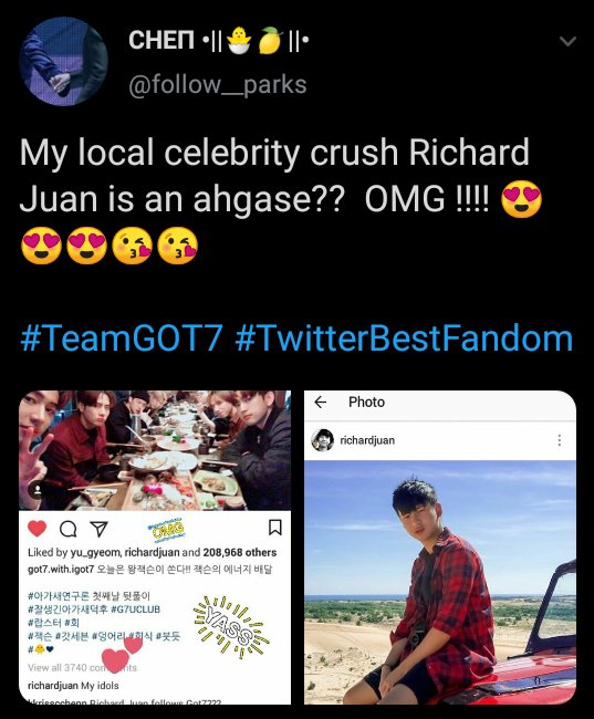 15. Richard Juan Richard Juan is a Hong Kong Chinese TV personality, model, actor and host that is based in the Philippines. He liked got7's pic on instagram and commented "my idols" under the post 