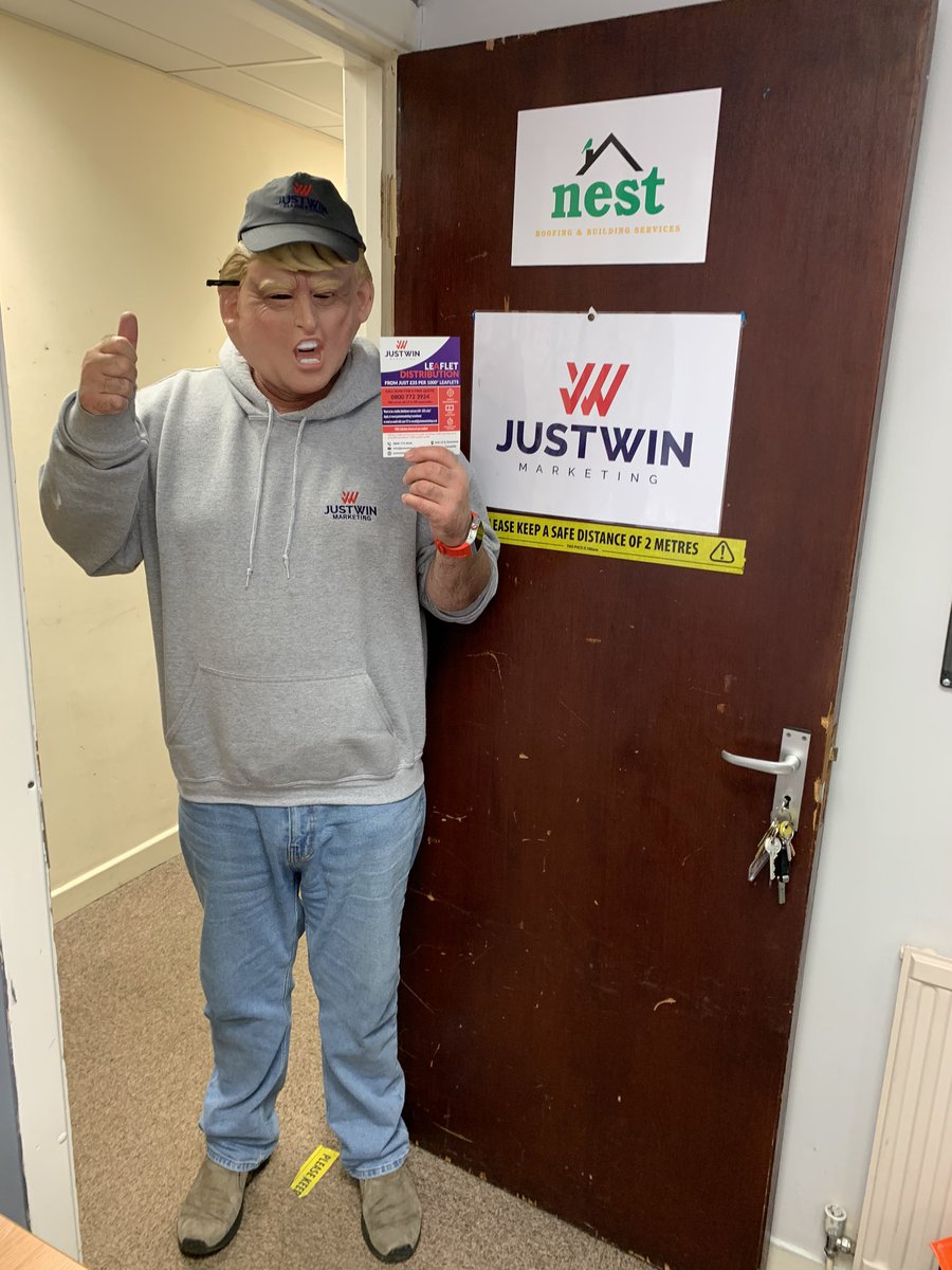 JustWinMarket's tweet photo. JustWin Marketing will be delighted to #RetrainTrump in the role of leaflet distributor. Trump will enjoy several benefits such as becoming fitter, losing weight, and seeing wonderful views across South East Wales on his distribution rounds. Please get in touch with us, Donald! https://t.co/w0TMdkwGbn