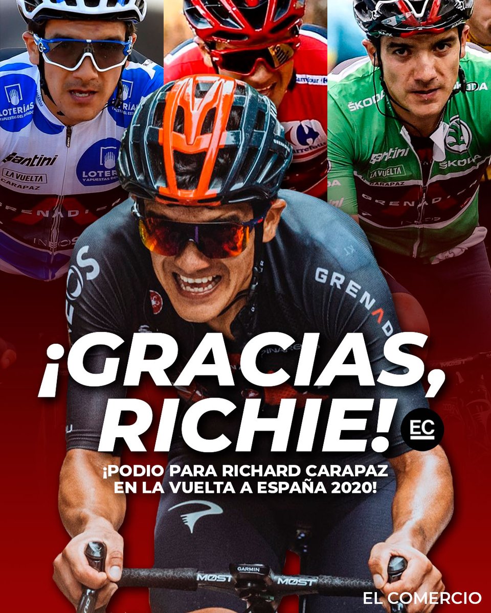 elcomerciocom's tweet image. ¡GRACIAS POR TANTO RICHIE! 👏😭❤️ Richard Carapaz termina en el podio como subcampeón de #LaVuelta a España 2020. La 'Locomotora del #Carchi' se consagra en la élite del ciclismo mundial. ¡ORGULLO DE ECUADOR! 🚂🇪🇨🙌 » bit.ly/36c18bT