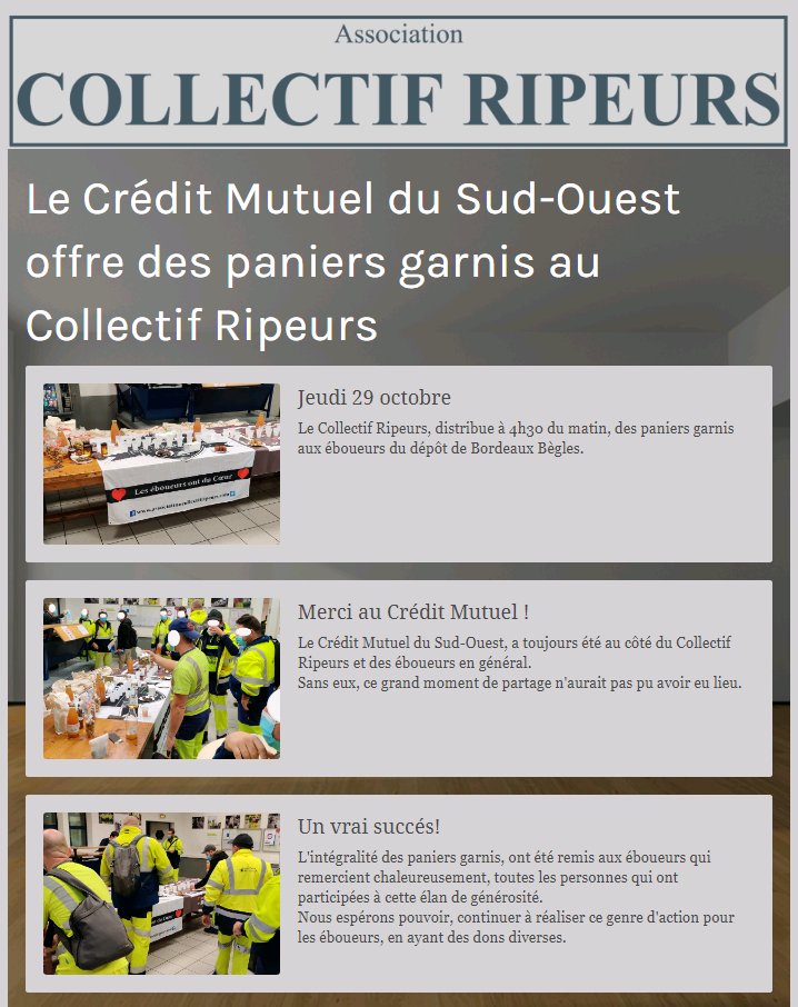 Une grande fierté que de pouvoir remercier nos héros du quotidien tout en mettant en lumière le travail de nos sociétaires/partenaires.
Une initiative solidaire qui prend d'autant plus son sens dans ce contexte de 2nde vague 🤝
#solidarite <a href="/SolidaritesCMSO/">SolidaritesCmso</a>
<a href="/CMSudOuest/">CMSudOuest</a> @secteur332