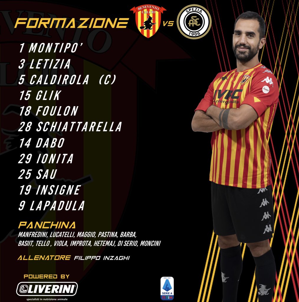 📋| İlk 11 ve Yedekler
🆚️| Spezia
🧙‍♂️| #ForzaStrega • #SerieATIM