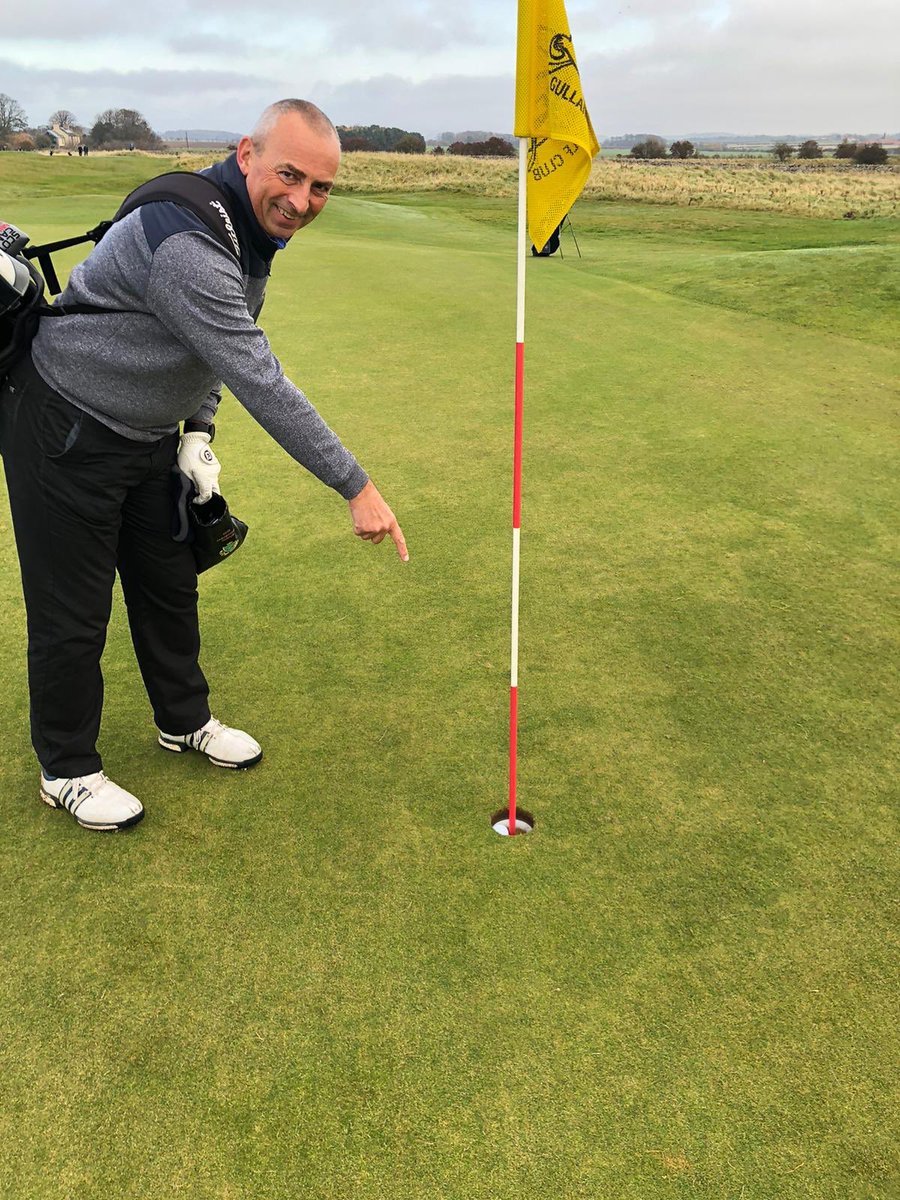 IDB10823631's tweet photo. Congratulations to Neil Pirie who aced the second hole on Gullane 3 this afternoon. A majestic 8 iron witnessed by his three bezzie mates Lynch, Scouler and Baikie !! https://t.co/IZzKwAOGrp