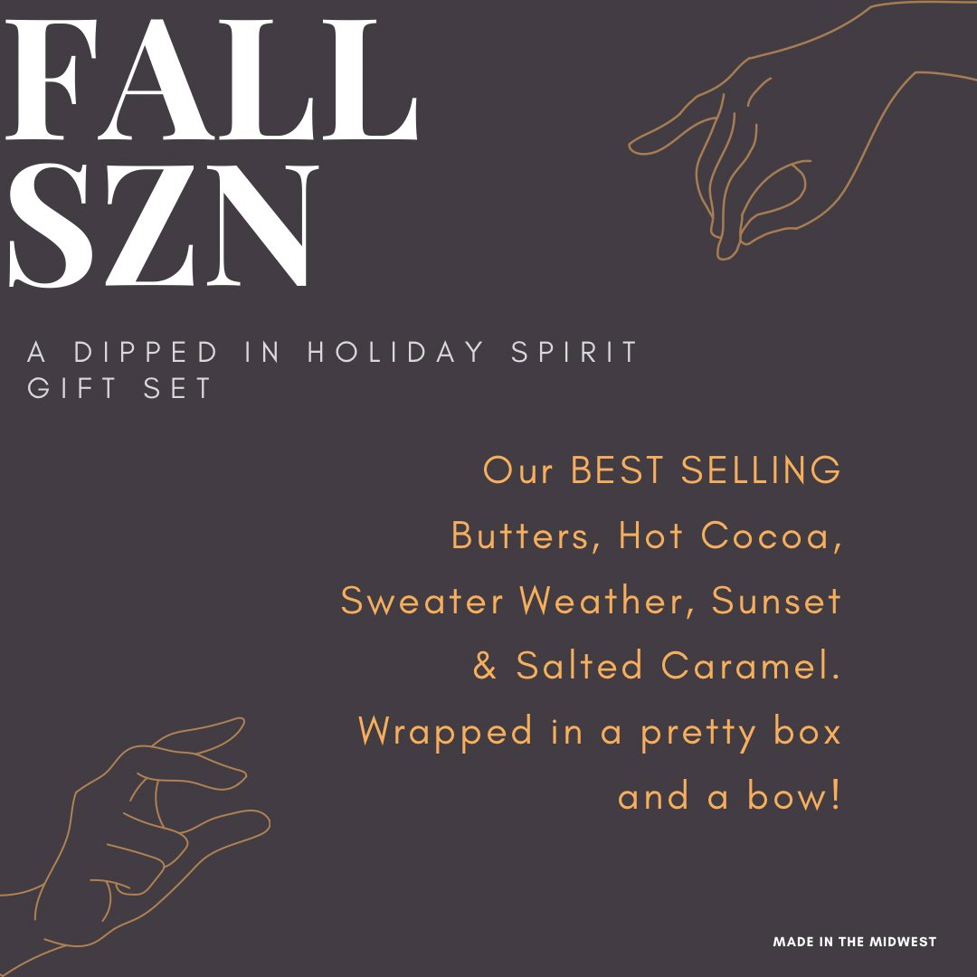 DIPDBODY's tweet photo. THIS IS NOT A DRILL FOLKS. Fall Scents are back in a GIFT SET! #getchuone before theyโre all gone! https://t.co/4epUb276cU https://t.co/kOhOoJU3Vi