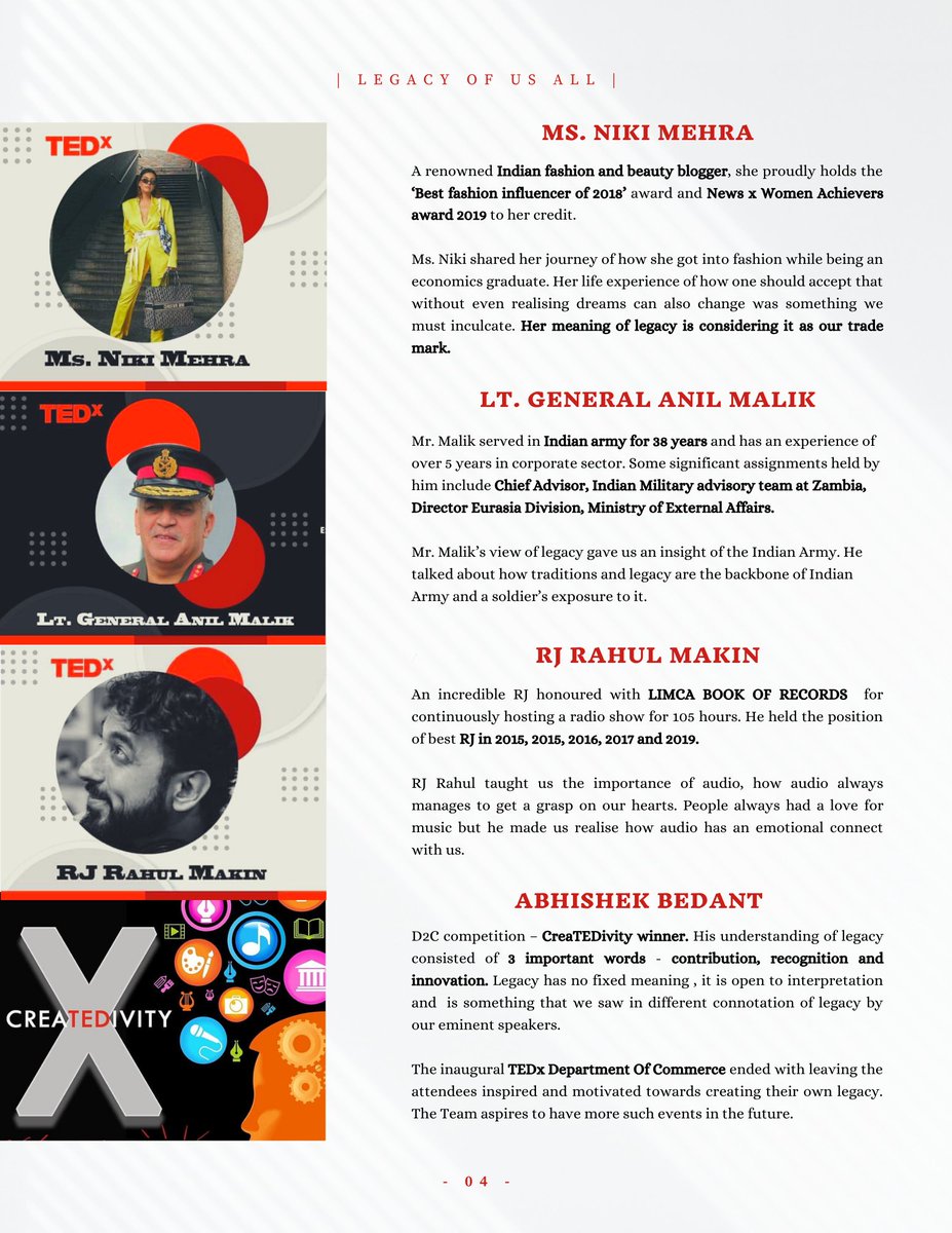 TEDxDoC's tweet photo. We present the newsletter of The inaugural edition of TEDxDepartmentOfCommerce, the independently organized TED event of Department of Commerce, Delhi School of Economics was successfully conducted in virtual mode on 24th October 2020.
For more info follow
https://t.co/CzIQI0bluA https://t.co/YKMSO8IjL0