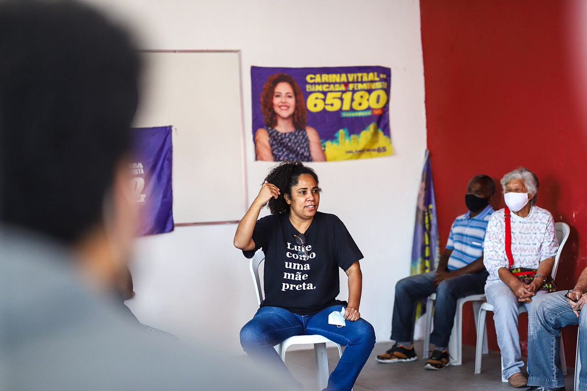 bfeministasp's tweet photo. A @carinavitral e a @claudiarodrigues.180 se reuniram hoje cedo com parte da nossa turma de apoiadores de Americanópolis e estamos todos animados para, no dia 15, digitarmos 65180 e confirmar a transformação da cidade. 

Fotos: @kboughoff https://t.co/iz8Laqg4lw