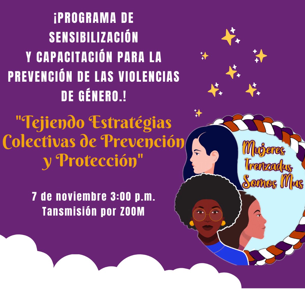 FUNMANOCONTIGO's tweet photo. Conectate, todas Trenzadas eliminamos las violencias contra las mujeres
#25deNoviembre
TrenzadasSomosMas
 https://t.co/cc4TzO4pDE 
@GheidyGallo @equidad_mujer @ONUMujeresCol @CIMOEA @TrenzadaSomosCo https://t.co/cgHE2z7cRm