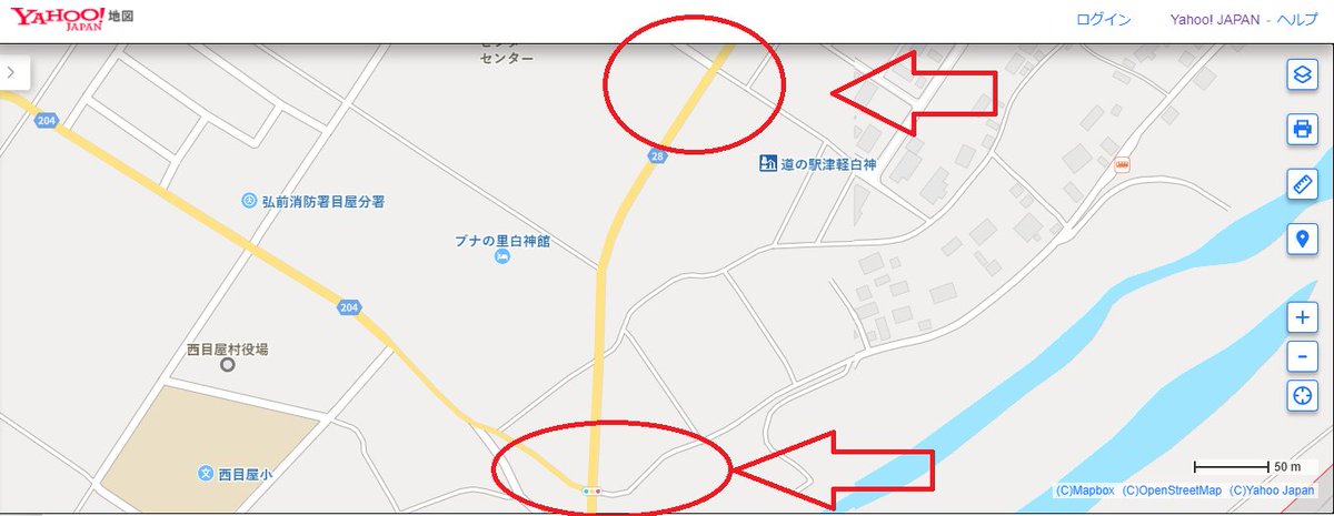 青森宣伝 執筆かんから いや 今調べなおしてるんですけど Yahoo地図で調べると 道の駅近くの交差点では 信号のマークは出てこないのです でもグーグルマップで現地を見直したら 出てくるんですよ 年のどのタイミングの写真かわからない