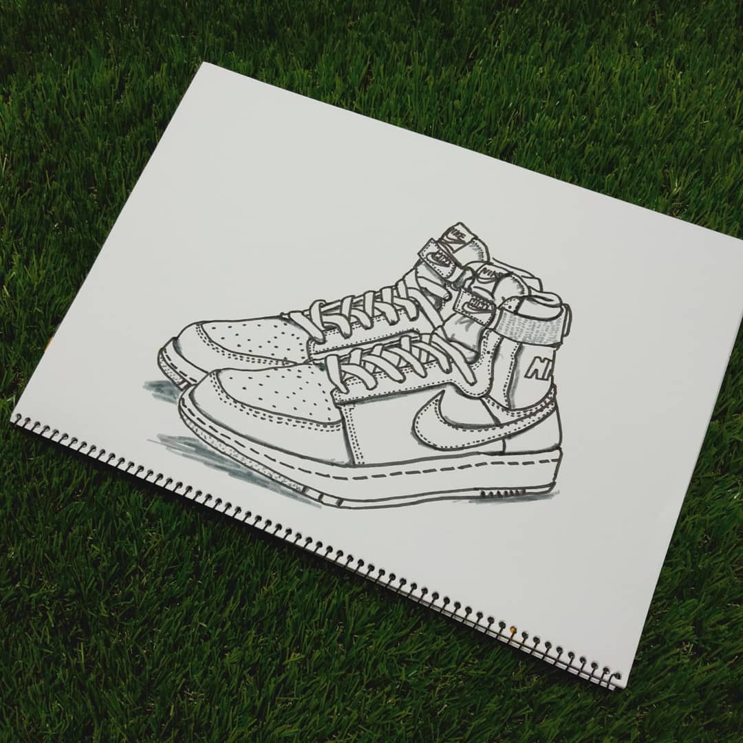 트위터의 ドヤツエ スニーカーぬり絵に生きた証を刻む 님 自分の実力を知るシリーズ 下書き無しの筆ペン一発描き 51 100 実物はお目にかかったことは ありません ナイキ スニーカーイラスト スニーカーアート ダイナスティ スニーカー好きな人と繋がりたい