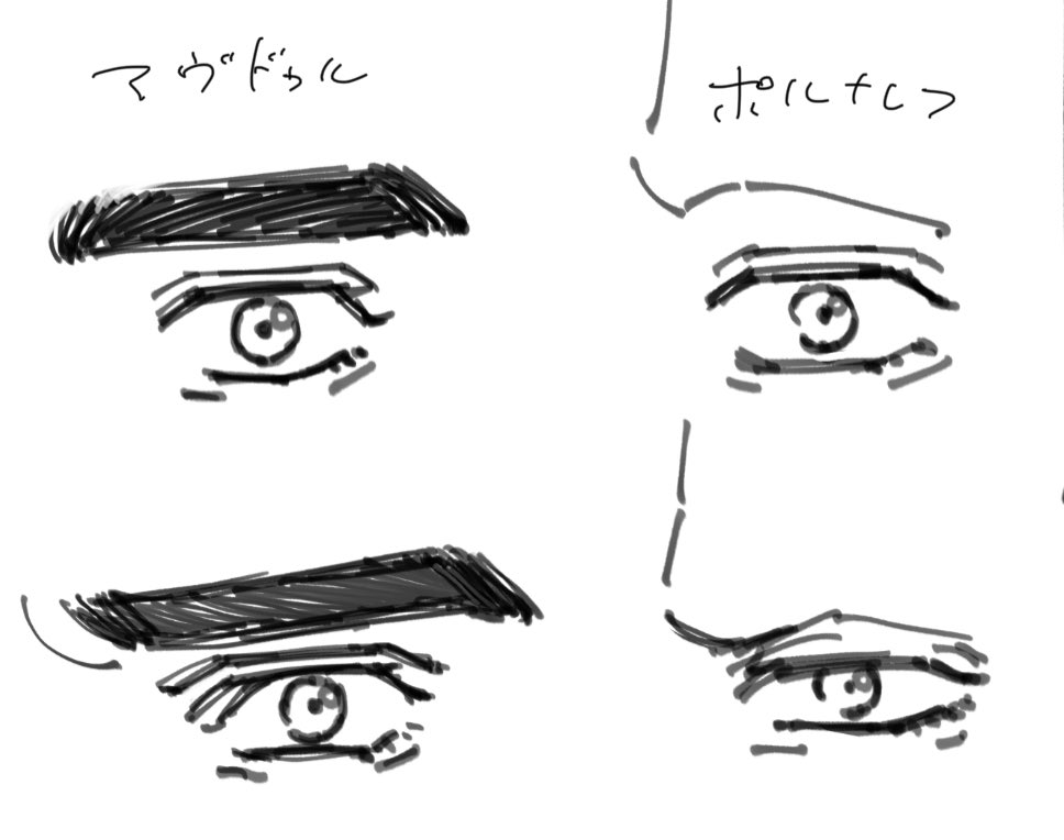 ポは目の表情出すのが難しいって話 